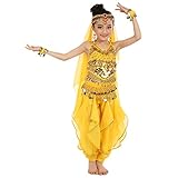 Tovadoo 子供服 ベビー服 女の子 トップス+ズボン 2点セット ベリーダンス衣装 ダンス 演出服 多色 可愛い プレゼント 105-155cm（アクセサリーは付いていない）