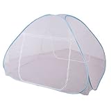 ワンタッチ蚊帳 底生地付き 底あり 両側ドア設計 テント式 1mmメッシュ ベビー 大人 兼用 ムカデ 虫 蚊 対策 モスキートネット 折り畳み 幅180cm 高さ150cm 長さ200cm (150