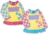 (キャンディヘブン)candy heaven 【candy heaven】 キャンディヘブン ハート柄 フリル付 Aライン プルオーバー 長そでTシャツ 80cm/90cm/95cm 95 リボンピン