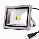 LED投光器 20W 昼光色 防水 PSE取得品 看板灯 集魚灯 作業灯でOK AC電源コード付き