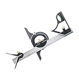 Baosity 角度定規　内外角度　測定ツール　多機能ルーラーキット　分度器ヘッド　スピリットレベル　12インチ　0-180度　　