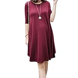 【 アウトレット 】(マーシェル) Marshel マタニティ ワンピース 七分袖 リラックス Aライン ワイン L