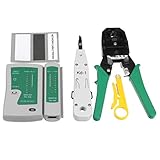 べホー RJ45 RJ11 RJ12 Cat5e 6 LAN電話データネットワークツールキット+モジュラープラグ+ケーブルテスタ