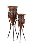 Deco 79 Metal Vase with Stand (Set of 2), 38'/30' [並行輸入品]
