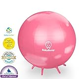 Baby Bump Birth Ball with Base Legs - Stability/Balance/Stand - Anti-burst - Pump - Exercise during 