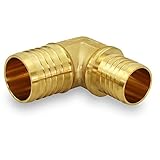 Everflow pxrl3412-nl 3 /8インチx 1 /2インチPex Barbエルボ、鉛フリーDZR真鍮構造、Barb接続、と互換性Pexパイプ配管接続システム、低コスト、耐久性、簡単にイ
