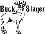 Buck Slayer Letters with Deer / Buckイメージ動物狩猟ハンターMan with gun画像アート – Boys Kidsベッド部屋スポーツ趣味 – ピールスティックス