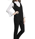 (オーセンティック) AUTHENTIC マタニティ サロペット オーバーオール オールインワン 妊婦服 大きいサイズ 産前 産後 (M, ブラック)