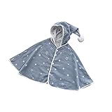 二丁目 ＵＶカット ベビーケープ ガーゼハン制 出産祝い プレゼント (blue/star)