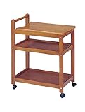木製　キッチンワゴン ブラウン 　キャスター付き