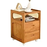 ベッドサイドテーブルソリッドウッド2ポンピングミニモダンな収納キャビネット2ポンピングラバーウッド