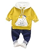 CXYP　キッズ服　春秋　男の子　上下セット　コットン　子供服　カジュアル　幼児　長袖　80cm～110cm (100cm, イエローⅠ)