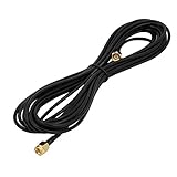 uxcell WiFiピグテールケーブル ワイヤレスルータ用 RG174 SMAオス-SMAオス 5m長さ 1個入り