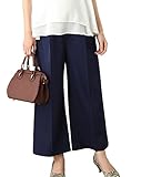 Angeliebe エンジェリーベ マタニティ パンツ ストレッチ ナチュラル ワイド クロップド 妊婦服 産前 産後 S ～ M ネイビー 21470 21470401