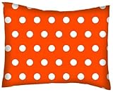 SheetWorld Crib / Toddler Percale Baby Pillow Case - Polka Dots Orange - Made In USA by sheetworld