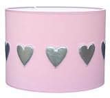 Taftan Silver Hearts Pendant Lampshade Diameter 35cm (Pink) by Taftan