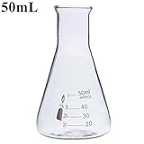 50ml graduated narrow mouth glass erlenmeyer flask conical