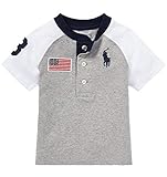 [POLO RALPH LAUREN (ポロラルフローレン)] 半袖ビッグポニーコットンジャージーヘンリーTシャツ ベビー 男の子 グレー 90cm (24ヶ月) [並行輸入品]