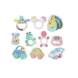 歯の教育用おもちゃを噛んでTeetherハンドベルのおもちゃ新生児のギフトセット赤ちゃん、12個+ソフトガム