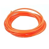 uxcell ポリウレタン エア ホース PU リコイル 5M 外径 6mm レッド 内径 4mm オレンジ