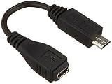 ELECOM スマートフォン用Micro-USB変換アダプタ USBminiB端子用 10cm ブラック MPA-MFMB