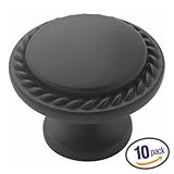 Amerock BP53001-FB-10PK Metal Finishes Knob, Rope, Flat Black, 1-1/4-Inch Diameter, 10 Pack [並行輸入品]