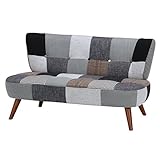 不二貿易 ソファ リオン 2人掛け パッチワーク 幅123cm 33011