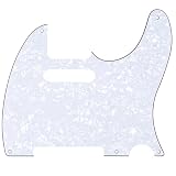 Musiclily Pro 5穴 ヴィンテージTLテレキャスター ピックガード USA/メキシコスタンダードFender Telecasterエレキギター用、4Pホワイトパール
