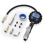 エアチャックガン 250 PSI デジタルタイヤエアゲージ タイヤ圧力計 空気圧計 高精度 充填 減圧 エアー漏れ防止 一台三役エア抜き ホース付き トラックSUV バン RV ATV オートバイに対