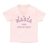 名入れ Tシャツ / ベビーサイズ [BT23] 90cm ライトピンク×ピンクロゴ 出産祝い 誕生日 プレゼント おしゃれな 名前入り ベビー服