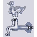立水栓/水栓柱に取付け ガーデニングアニマル蛇口(メッキ)カモ