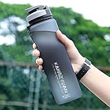 ボトル 水筒 ポータブルストロースポーツウォーターボトル フィルター付き 650 1000ml BPAフリー プラスチックウォーターボトル 自転車 大人 子ども アウトドア スポーツ 登山用/キャンプ/ランニング/ジム/ (600ml,gray-グレー)