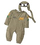 (ウォ２U)Woo2u キッズ ベビー 男の子 子供 春秋 緑 宇宙飛行士 ロンパース ボーダー 肌着 パジャマ 寝間着 ジャンプスーツ カバーオール ジャンプスーツ ボディスーツ オーバーオール 8