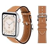 [Valorex] アップルウォッチ バンド ベルト 革 おしゃれ レディース メンズ イタリア製レザー 38mm 40mm 41mm/42mm 44mm 45mm 49mm 全機種対応 (キャメル, 38/40/41/42mm Mサイズ)