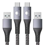 【2M 2本】USB Type C ケーブル CONMDEX 10Gbps データ転送 USB3.1 Gen2 タイプ c 高速充電QC/PD3.0対応 USB-A to USB-C Android Auto/CarPlay対応 高耐久編組ナイロンケーブル アルミ製 幅広い交換性 iPhone 17/16/15シリーズ Samsung GalaxyなどType-C機種対応