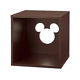 【Disney】ディズニー　キューブボックス　ミッキーマウス　ダークブラウン　オープン（深型）