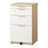 小島工芸 日本製 組立不要 健康仕様のFフォースター タブレットテーブル付 幅41.1cm サイドデスクNK チェリー+ホワイト [奥行55cm 高さ74cm] 1270563