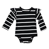 Domybestベビー服 ロンパース　ボディスーツ　カバーオール　男の子　女の子　かわいい　ストライププリント　ふわふわ飛び袖　ロンパース　ジャンプスーツ　長袖　カジュアル　春　秋　夏の冷房対策にも　