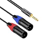 luxferre xlr 4.4mm 変換 4.4mm バランス ケーブル 1m xlr to 4.4mm cable 4.4 mm 5極 xlr ケーブル 延長 コード キャノン マイク xlr スピーカー xlr アンプ xlr ミキサー NW-WM1A NW-WM1Z NW-ZX300 TA-ZH1ES PHA-2A 等に対応 1メートル (Dual XLR Male, 1M)