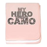 CafePress – [ Army ] My Hero Wears Camo – -スーパーソフトベビー毛布、新生児おくるみ ピンク 06212997206832E