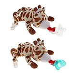 D DOLITY 全１０種類　ベビー　ぬいぐるみ　動物の形　おしゃぶりホルダー　おしゃぶり　おもちゃ　 - キリン