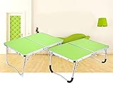 DEWEL 折り畳みサイドテーブル　折りたたみローテーブル ノートパソコンスタンド　 サイドテーブル カラフル スリム 折れ脚 コンパクト ポータブルテーブル・キャンプ・アウトドア 折畳テーブル ベッド ソファ 利用可能 (グリーン)