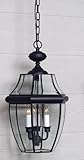 Quoizel NY1179K Newbury 3 Light Chain Hung Outdoor Wall Lantern with Mystic Black Finish by Quoizel 