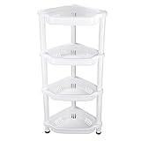 Yescom コーナーラック 4段 おしゃれ コーナーシェルフ キッチン 浴室 トイレ ホルダー バス用品 軽量 プラスチック製 コンソールラック 小物入れ ホワイト