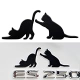 Futwod 車 ステッカー 面白い 猫 エンブレム かわいい ねこ シンプル キズ隠し 車用ステッカー おしゃれ 防水 防錆 3D ステッカー マット 金属製 デカール オートバイ 自動車 自転車 カスタム パーツ 装飾 猫型 プレートステッカー ブラック 2枚入り