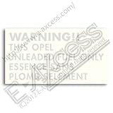 Warning フュエル ステッカー OPEL (シルバー)