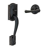 Schlage FE285 CAM 716 VLA Camelot Trim Lower Half Front Entry Handleset with Avila Lever, Aged Bronz