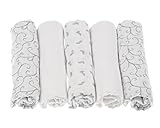 Motherhood 100 Percent Natural Cotton Muslin Wraps/Burp Cloths (Grey Classics 2015, 5-Piece) by Moth