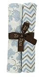 Zack & Tara Swaddle - Thick 'n' Thin Pack - Beautiful Blossoms & Chic Chevrons in Blue by Zack & Tar