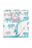 Carter's Aqua Elephant Print Valboa Baby Blanket [並行輸入品]